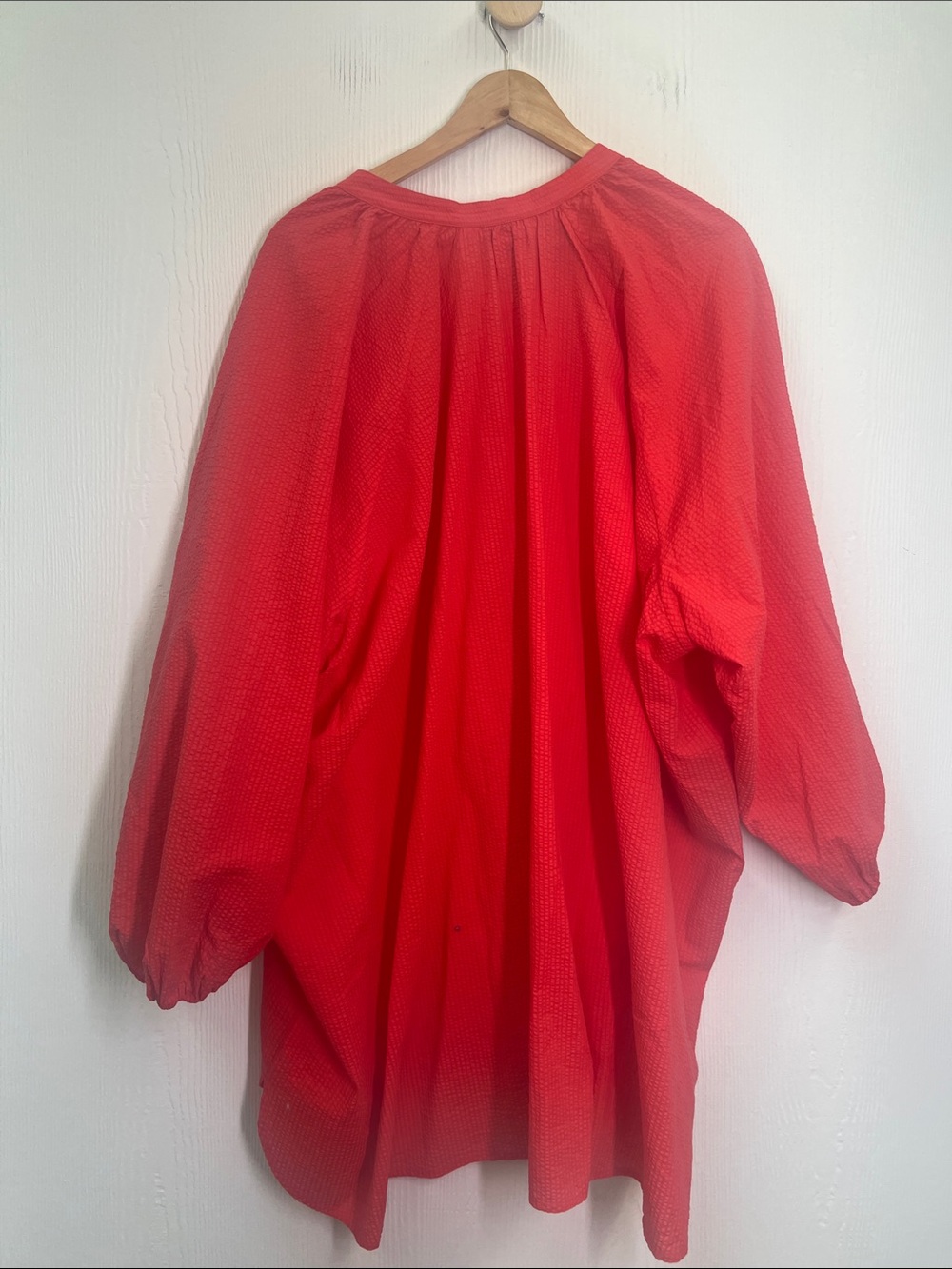 Lilly Pulitzer - Andrea Seersucker Red Loose Oversized Button Down Blouse Med - Picture 8 of 8